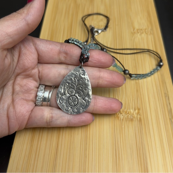 Silpada N2101 Retired glass & leather Necklace - Picture 6 of 8